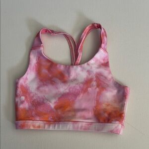 Pink and Orange Tie-Dye Sports Bra